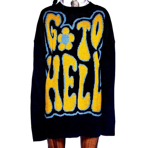NWOT Dolls Kill Worst Kinda Curse oversized sweater - Picture 3 of 12